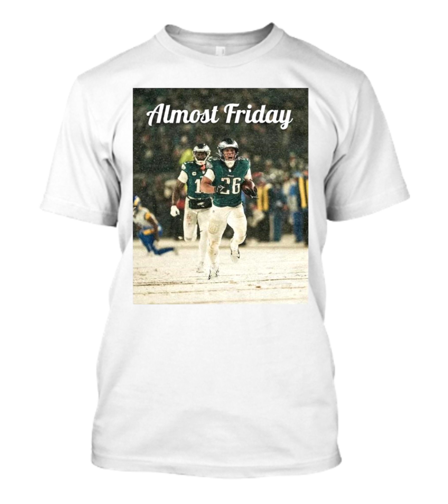 Almost Friday Miles Sanders Snow Football Game T-Shirt
