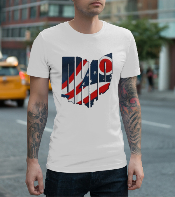 Ohio State Flag USA Cleveland Columbus Basketball 2025 T-Shirt