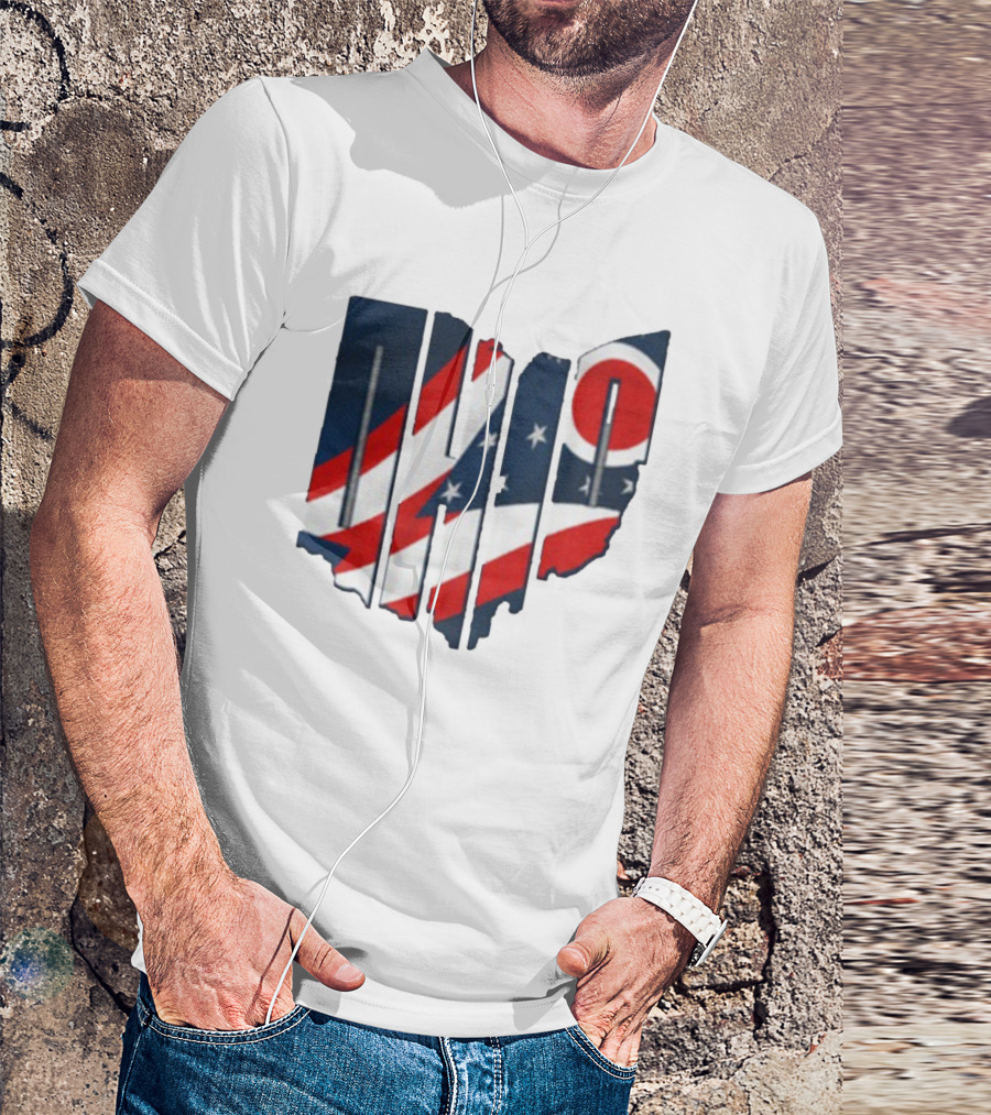 Ohio State Flag USA Cleveland Columbus Basketball 2025 T-Shirt