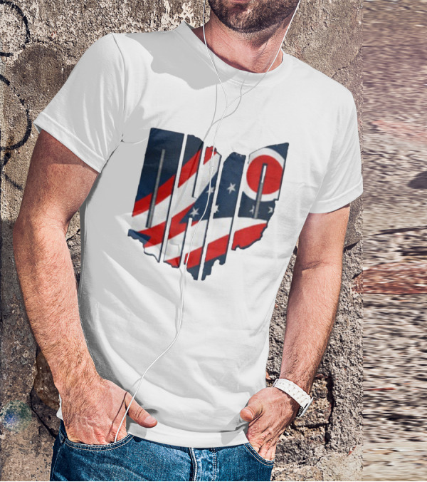 Ohio State Flag USA Cleveland Columbus Basketball 2025 T-Shirt