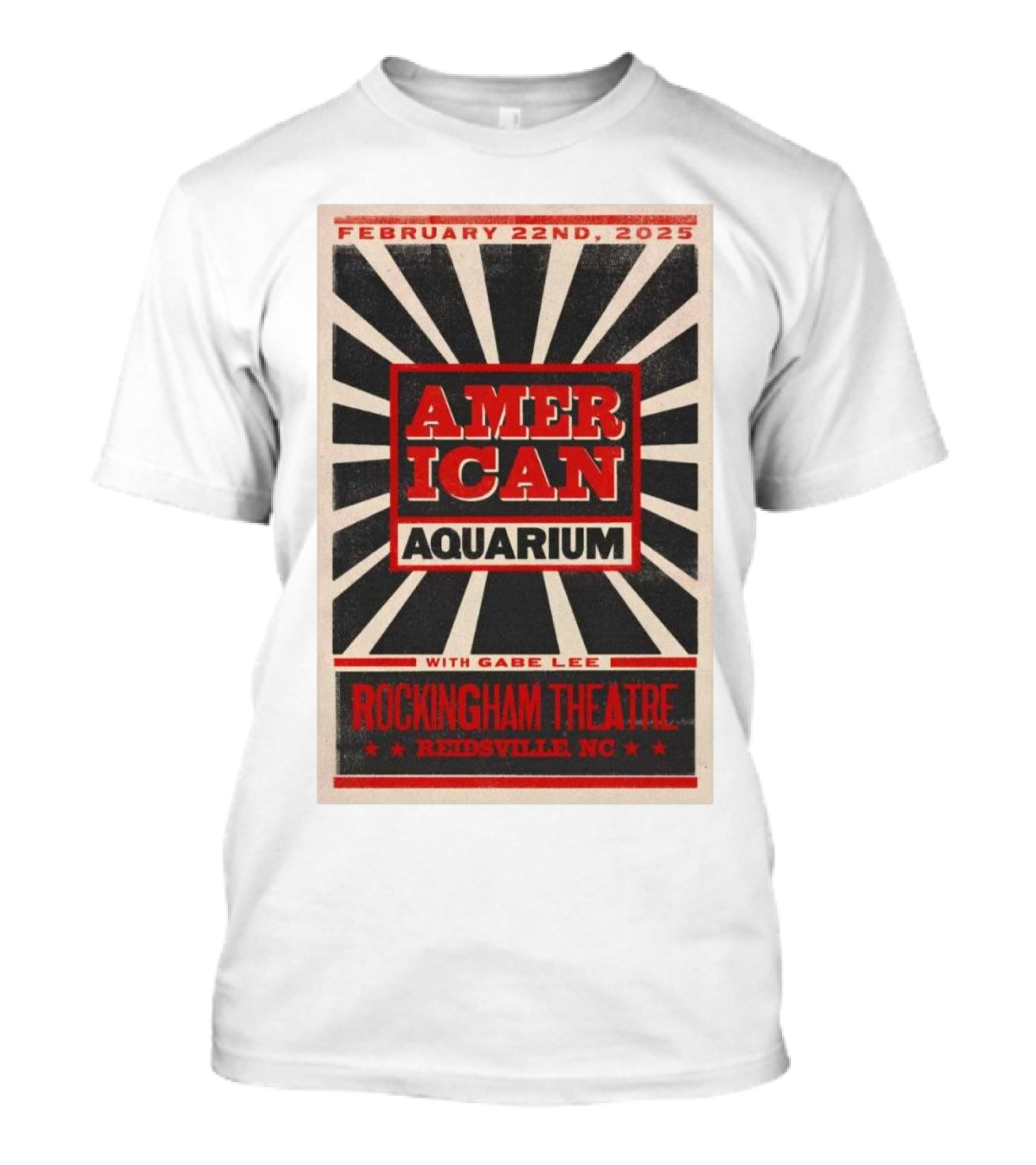 American Aquarium With Gabe Lee February 22nd 2025 Rockingham Theatre Reidsville NC Event T-Shirt