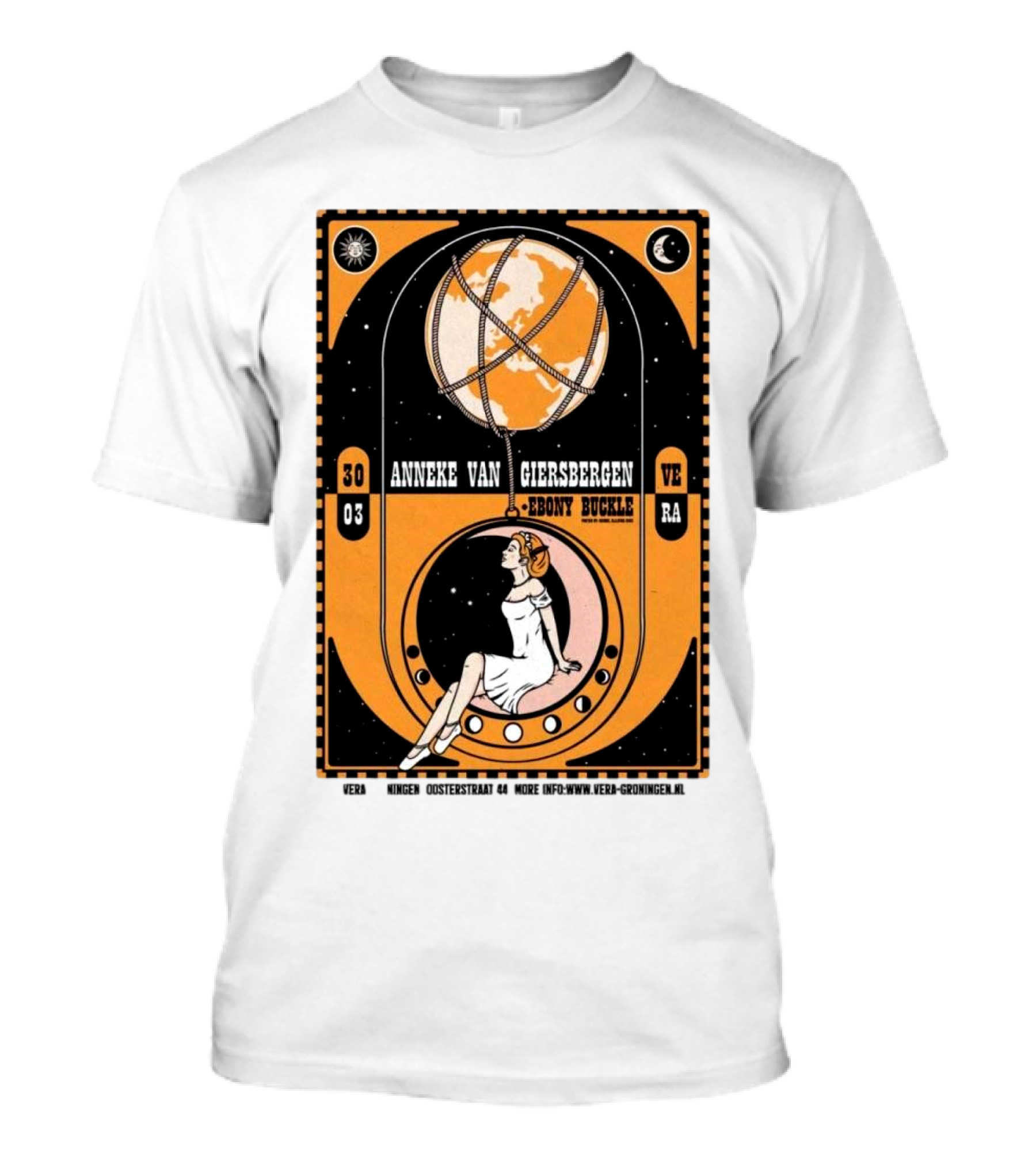 Anneke Van Giersbergen Ebony Buckle Vera Groningen March 30 2025 Vintage Space Concert T-Shirt