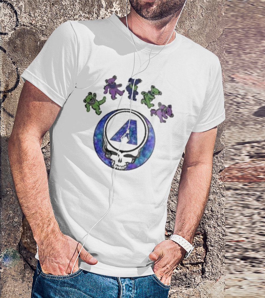 Arizona Diamondbacks 2025 Grateful Dead Skull Dancing Bears Baseball Night T-Shirt