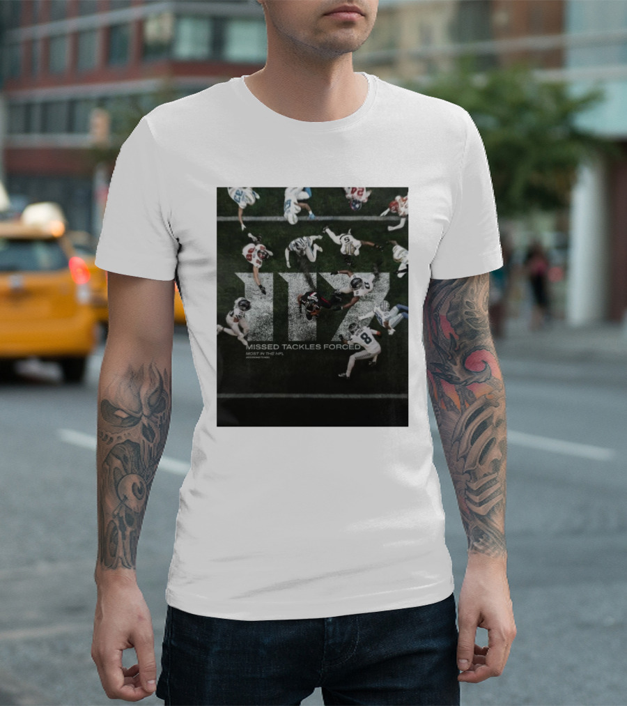 Atlanta Falcons 117 Missed Tackles Forced Most in the NFL According to NGS T-Shirt