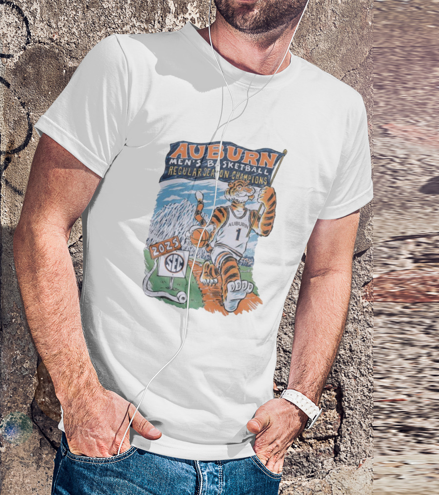 Auburn Men's Basketball 2025 SEC Regular Season Champions Mascot T-Shirt