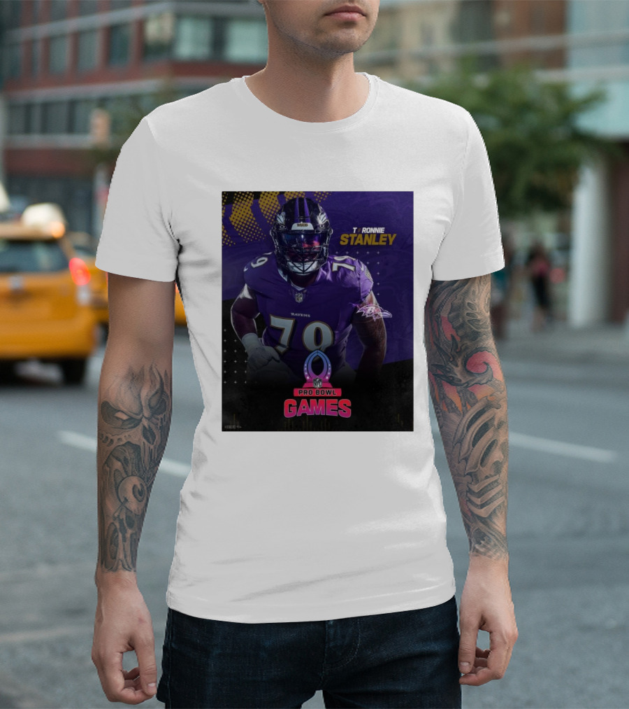 Baltimore Ravens Ronnie Stanley Pro Bowl Games Replaces Laremy Tunsil T-Shirt