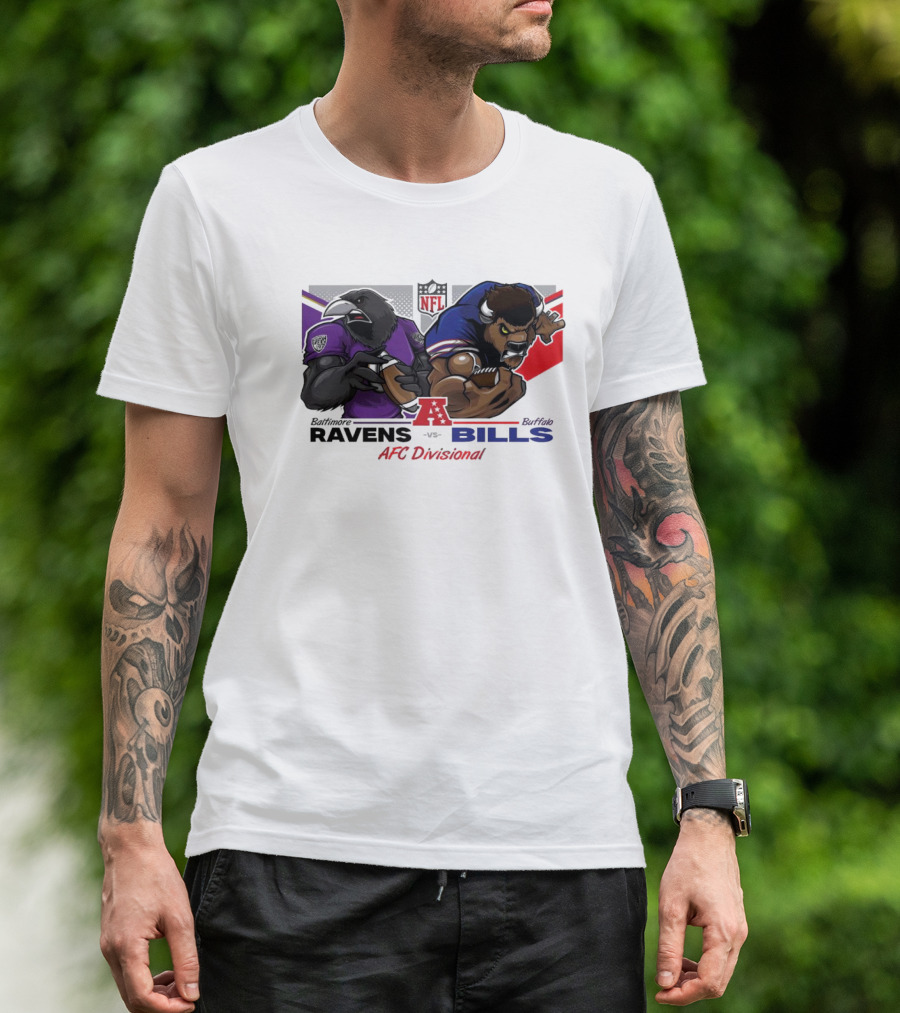 Baltimore Ravens Vs Buffalo Bills NFL AFC Divisional Matchup T-Shirt