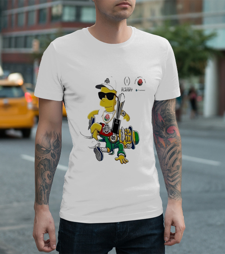 Bart Simpson X Ohio State Buckeyes Vs Notre Dame Fighting Irish College Football Playoff National Championship NCAA Season 2024 2025 T-Shirt
