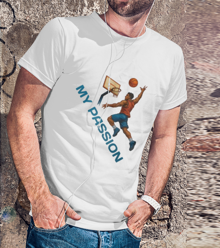 Basketball My Passion Dunking Athlete Dynamic Move T-Shirt
