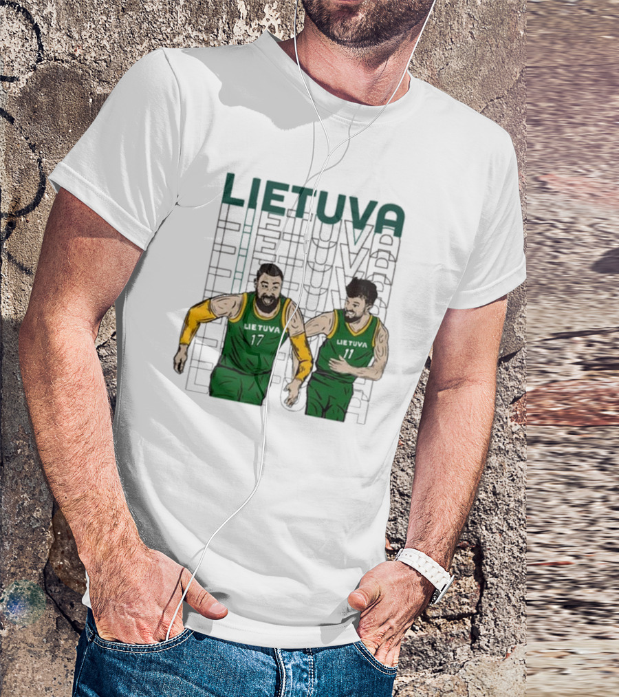 Lietuva Basketball Players Bokštai 17 Running Team Spirit T-Shirt