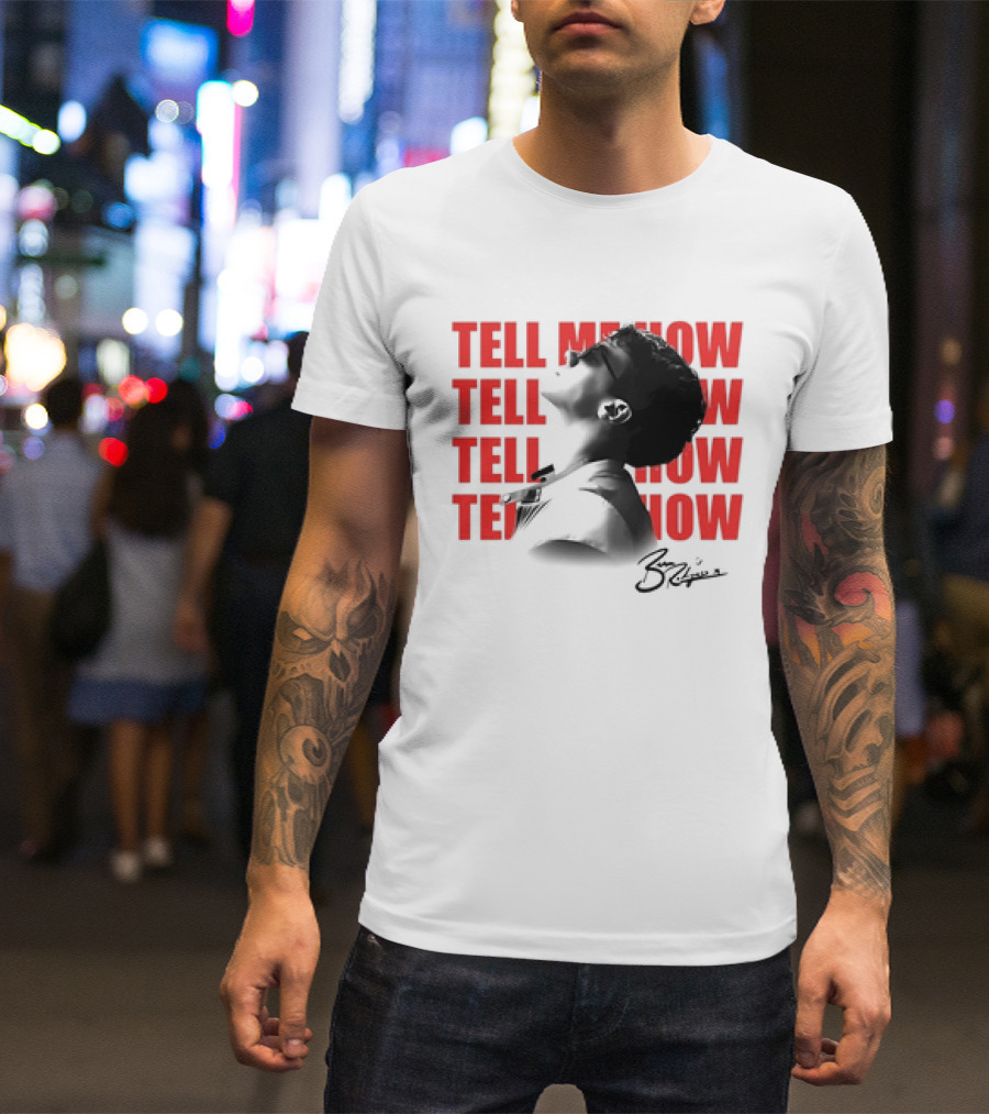 Ben Rodrigues Tell Me How Afro Silhouette And Red Text T-Shirt