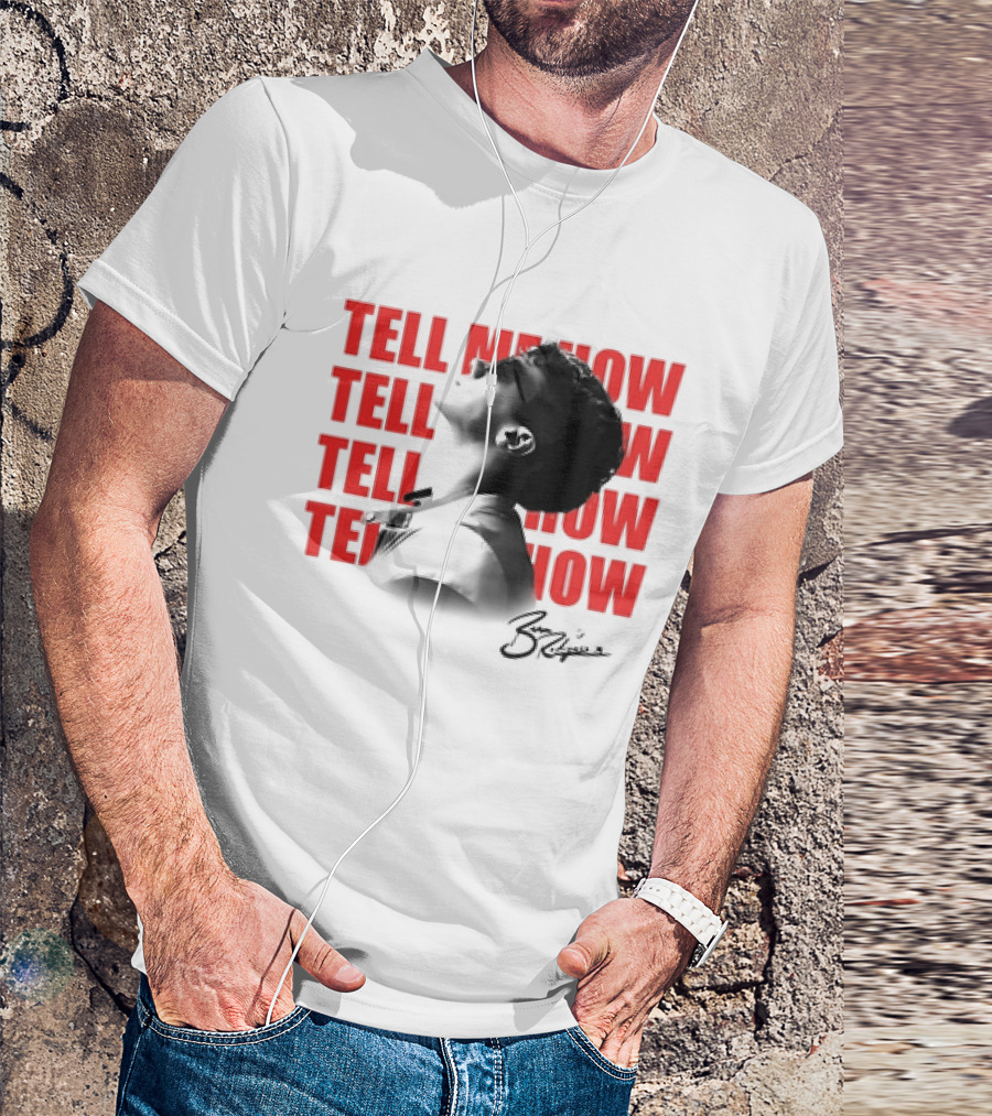 Ben Rodrigues Tell Me How Afro Silhouette And Red Text T-Shirt