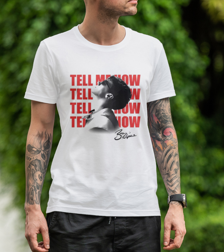 Ben Rodrigues Tell Me How Afro Silhouette And Red Text T-Shirt
