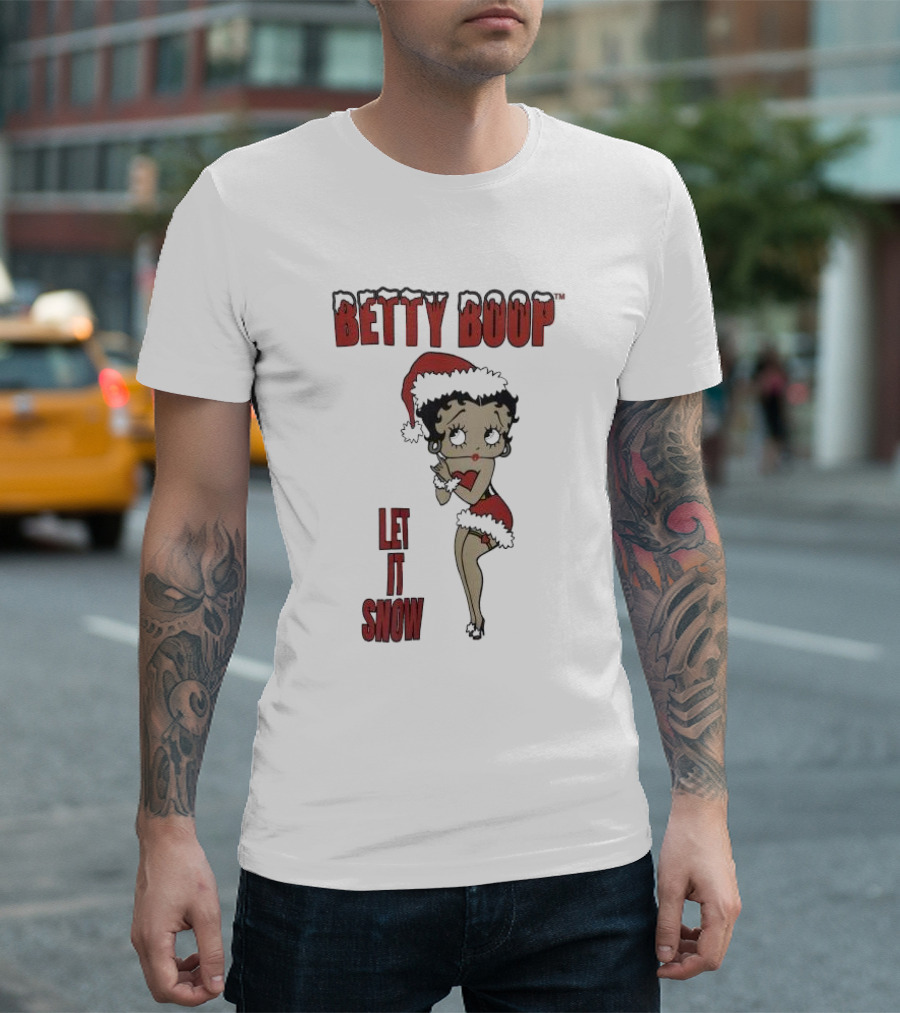 Betty Boop Santa Outfit Let It Snow T-Shirt