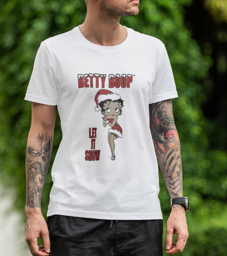 Betty Boop Santa Outfit Let It Snow T-Shirt