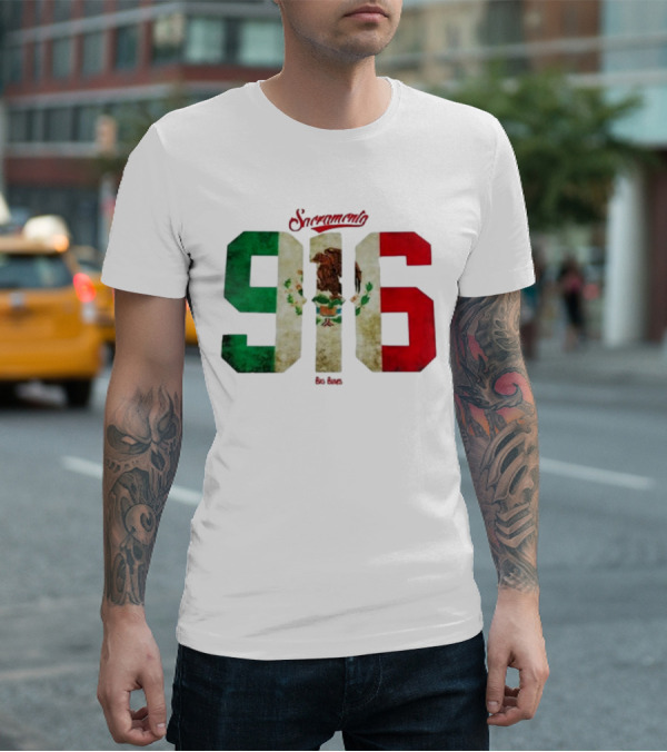 Sacramento 916 Big Boys Mexican Flag Design T-Shirt
