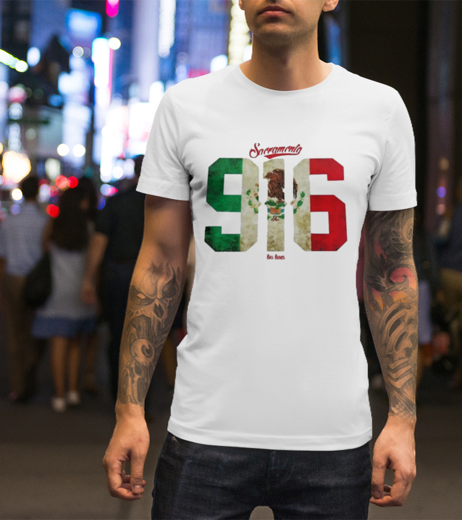 Sacramento 916 Big Boys Mexican Flag Design T-Shirt