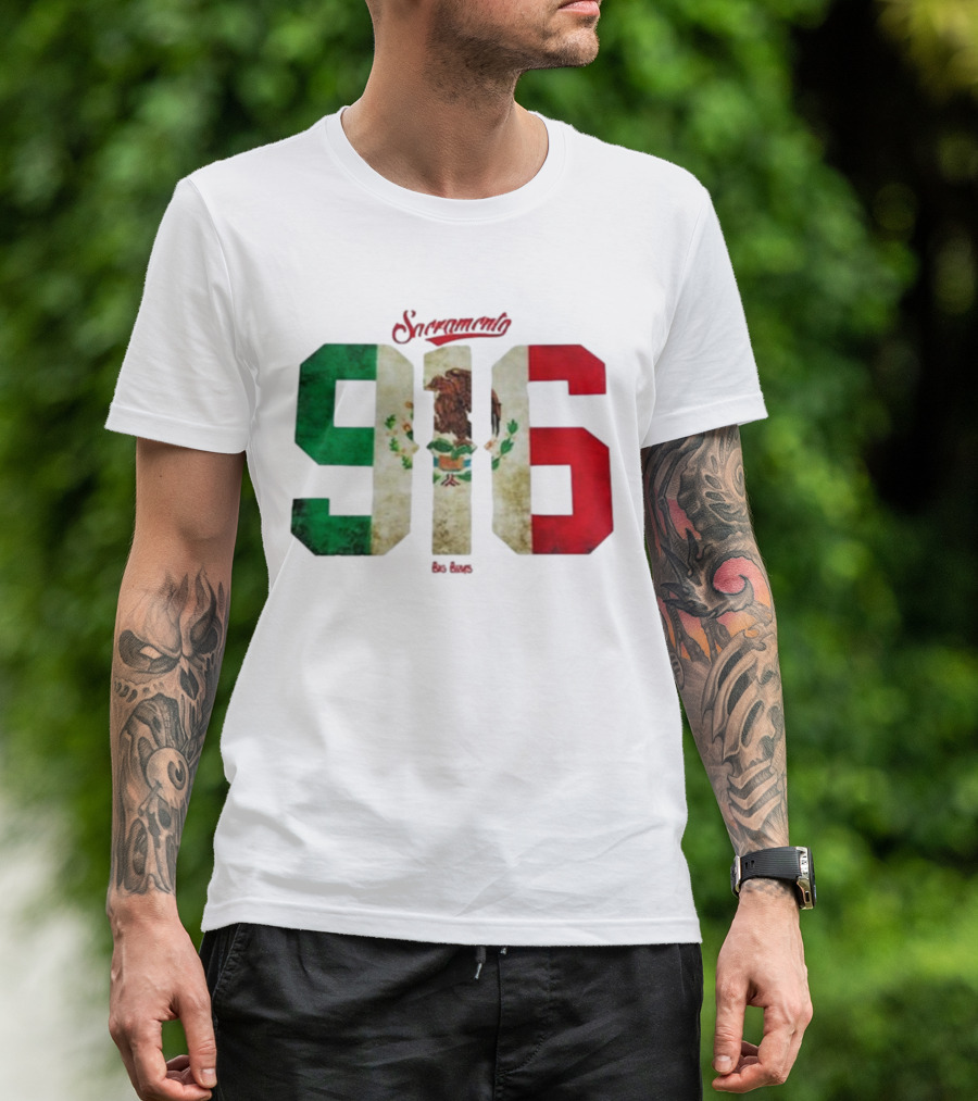 Sacramento 916 Big Boys Mexican Flag Design T-Shirt