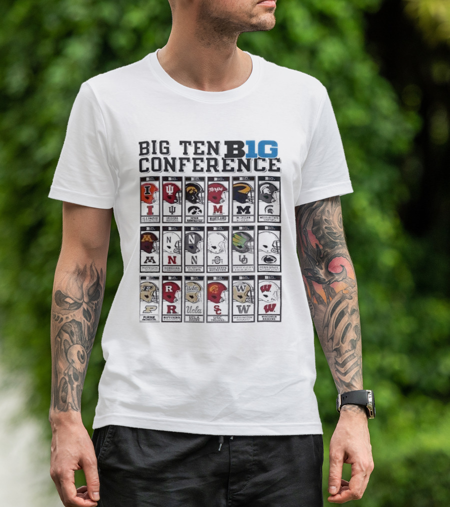Big Ten Conference 2025 All Team Helmet Collection T-Shirt