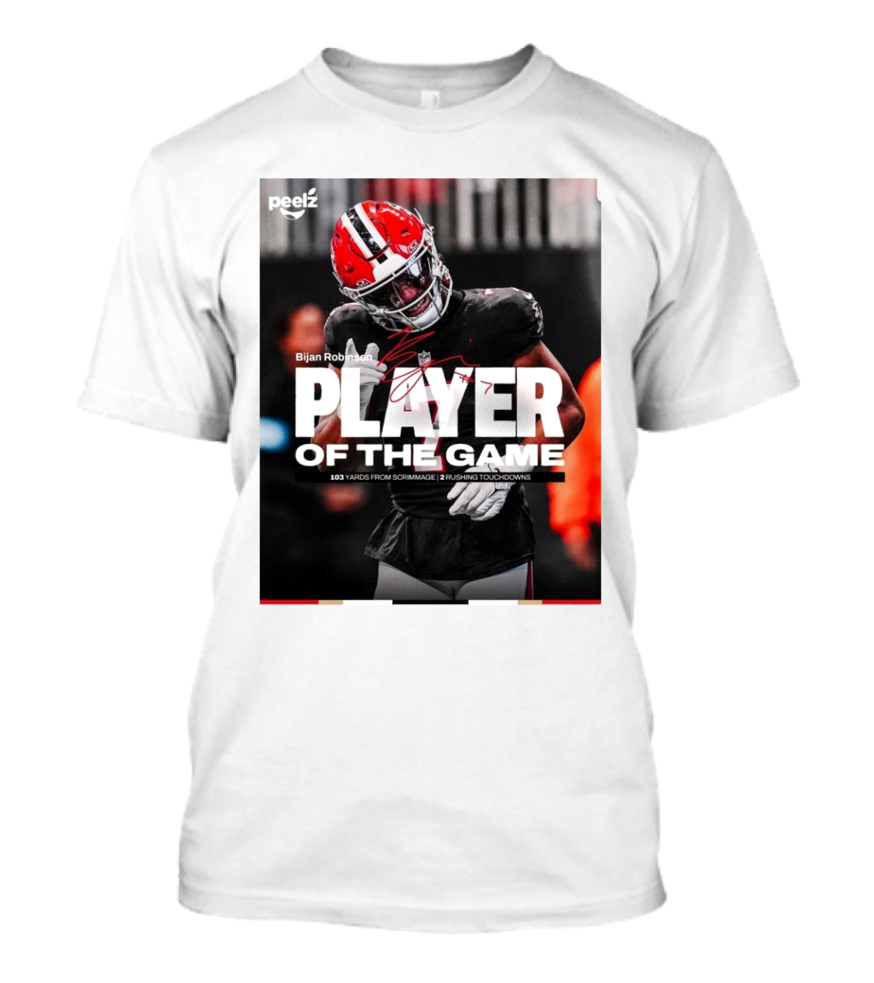 Bijan Robinson Player Of The Game 103 Yards 2 Rushing Touchdowns Signature T-Shirt