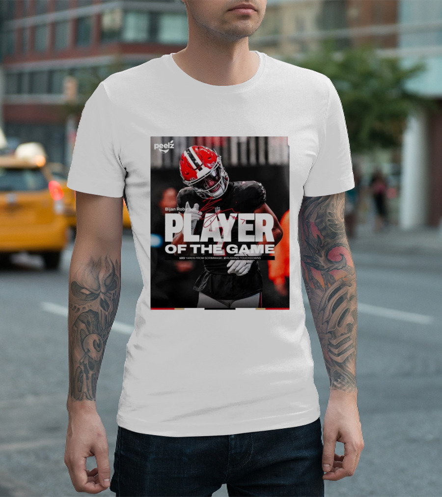 Bijan Robinson Player Of The Game 103 Yards 2 Rushing Touchdowns Signature T-Shirt