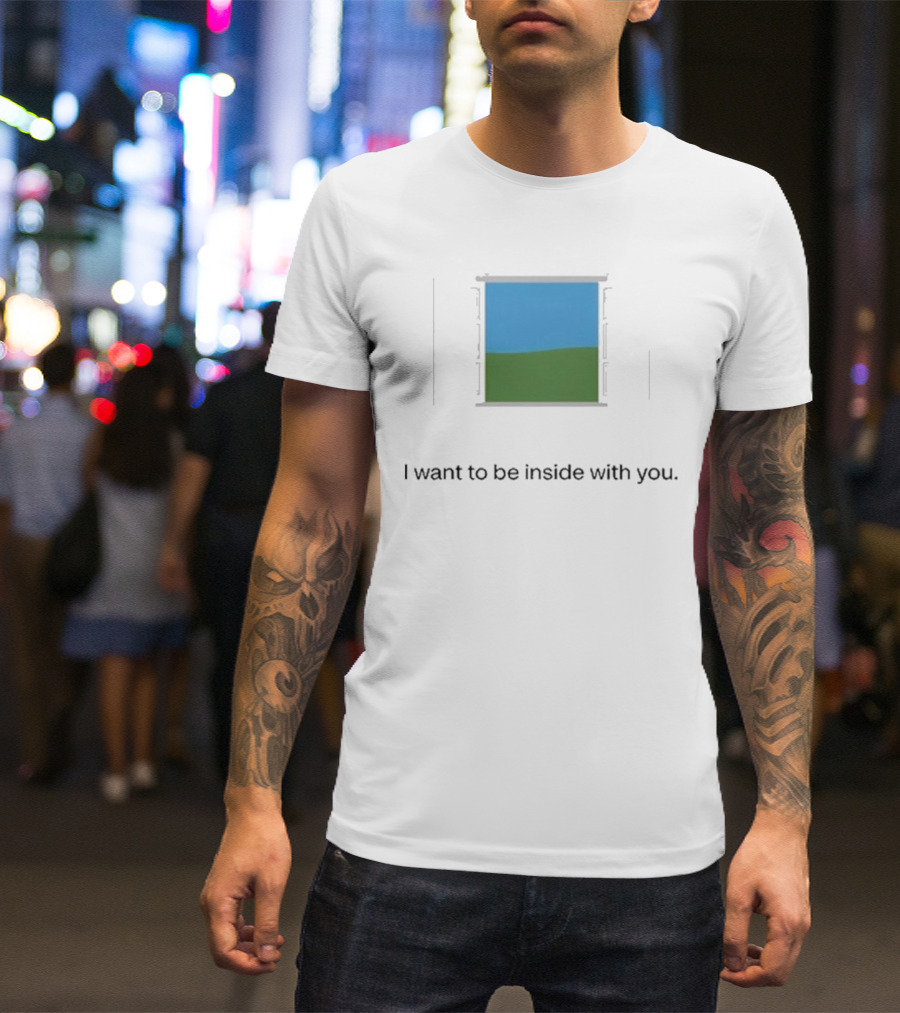 Bon Iver Blue Sky Green Field Window I Want To Be Inside With You T-Shirt