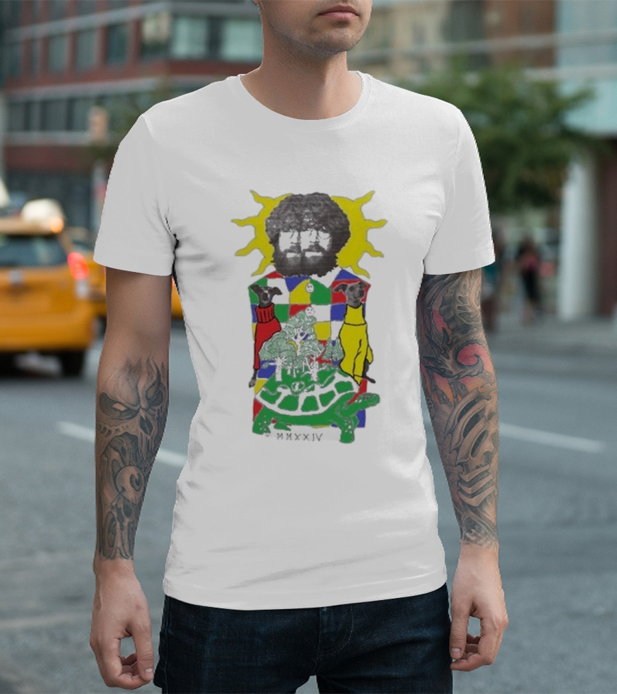 JW Francis Born Losers Records Sunburst Patchwork Dogs and Tortoise MMXXIV T-Shirt