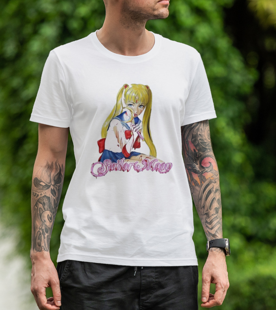Bl00dina Sailor Moon Anime Mirror And Lipstick T-Shirt