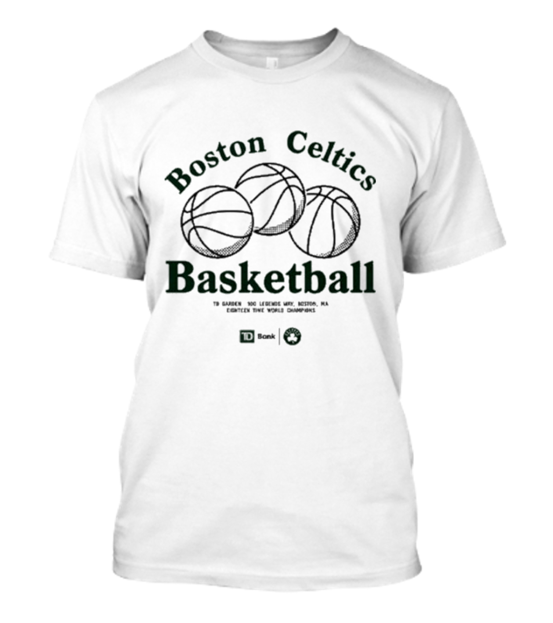 Boston Celtics Basketball Eighteen Time World Champions T-Shirt