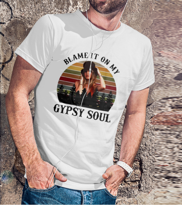 Blame It On My Gypsy Soul Vintage Sunset Forest Retro Style T-Shirt