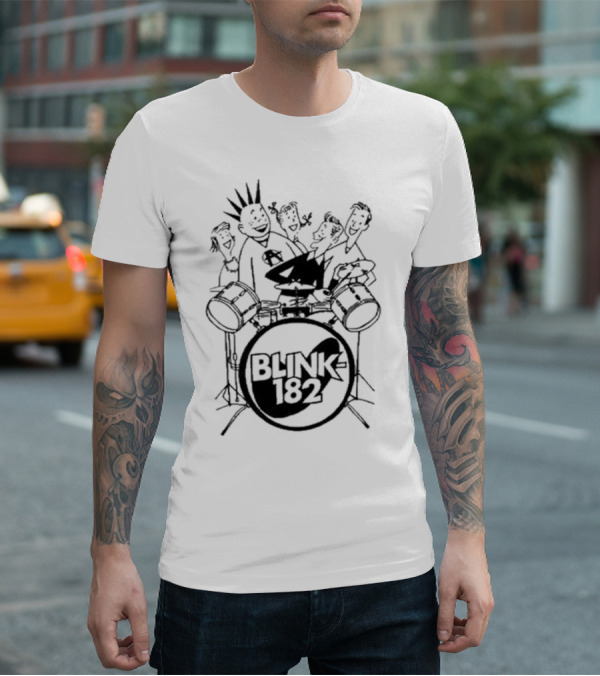 Blink-182 Cartoon Drummer Characters T-Shirt