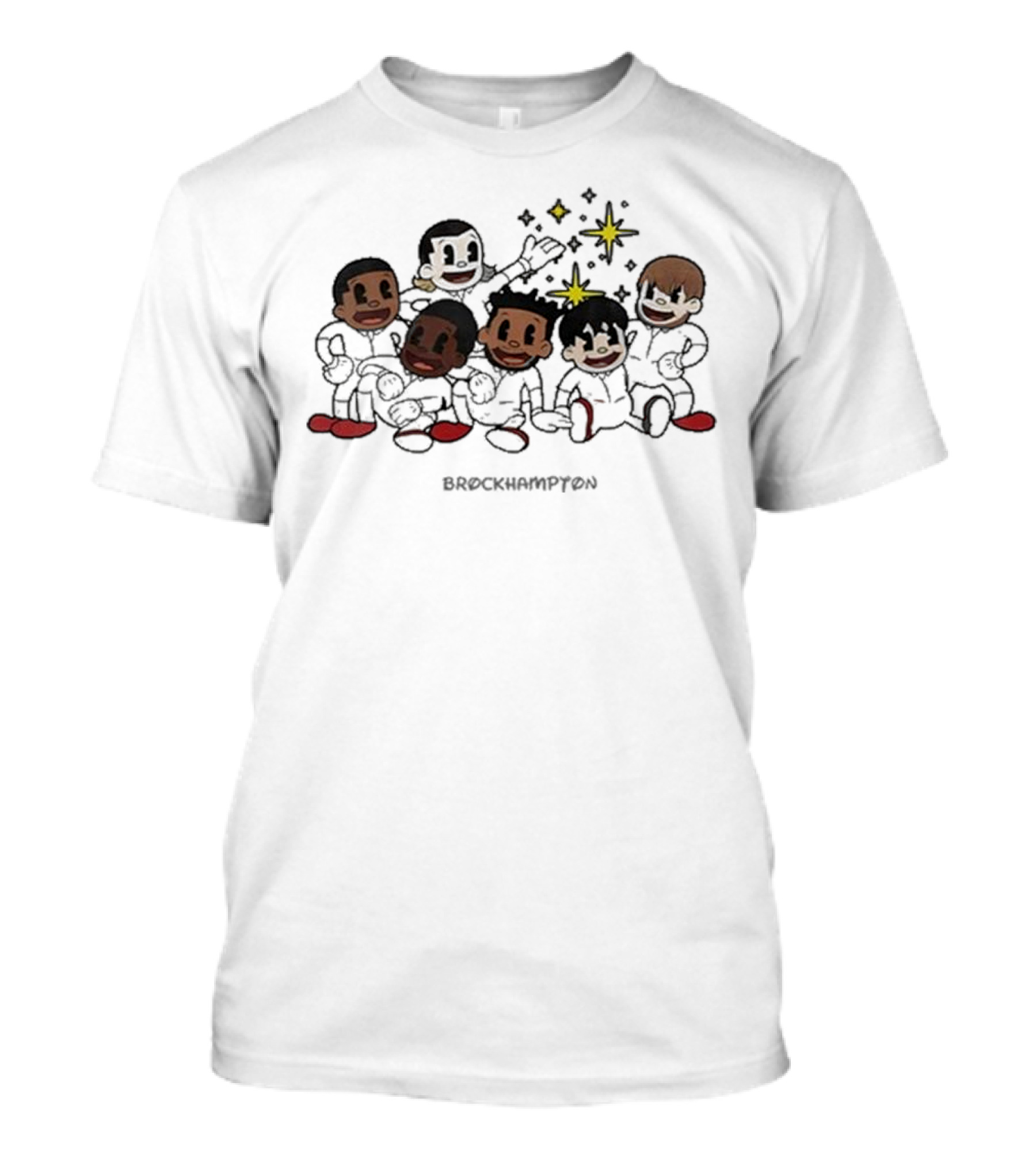 Brockhampton Factory Anniversary Cartoon Group Illustration And Stars T-Shirt