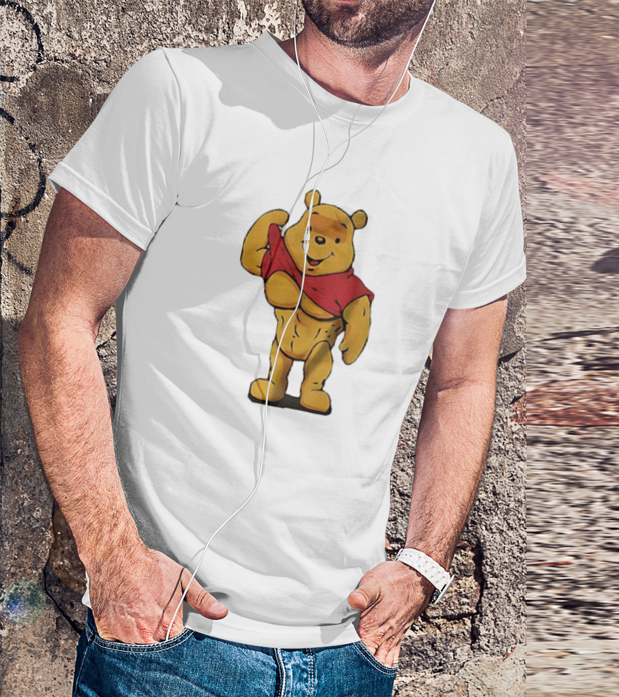 Buff Winnie The Pooh Flexing Muscles Bodybuilder Parody T-Shirt