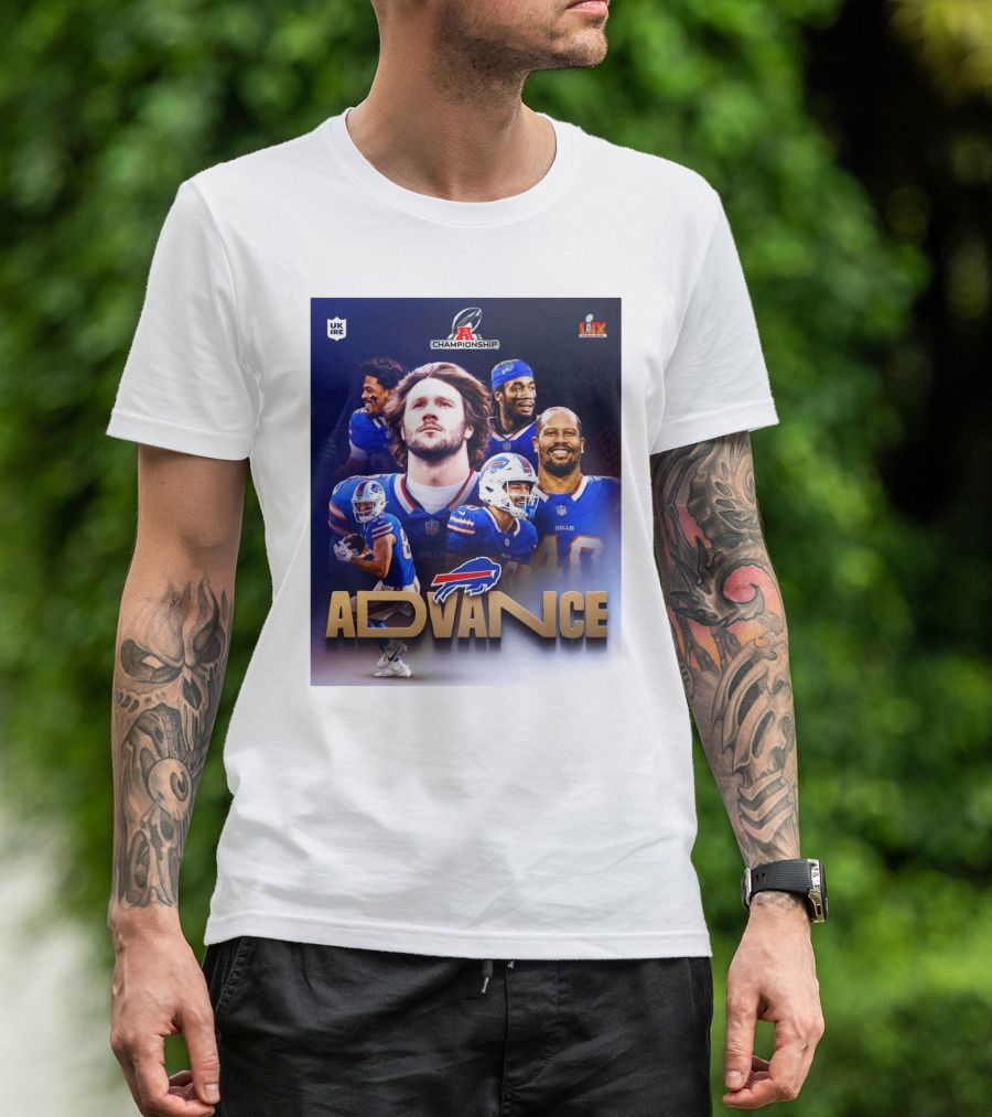 Buffalo Bills Advance AFC Championship Super Bowl LIX UK Ireland T-Shirt