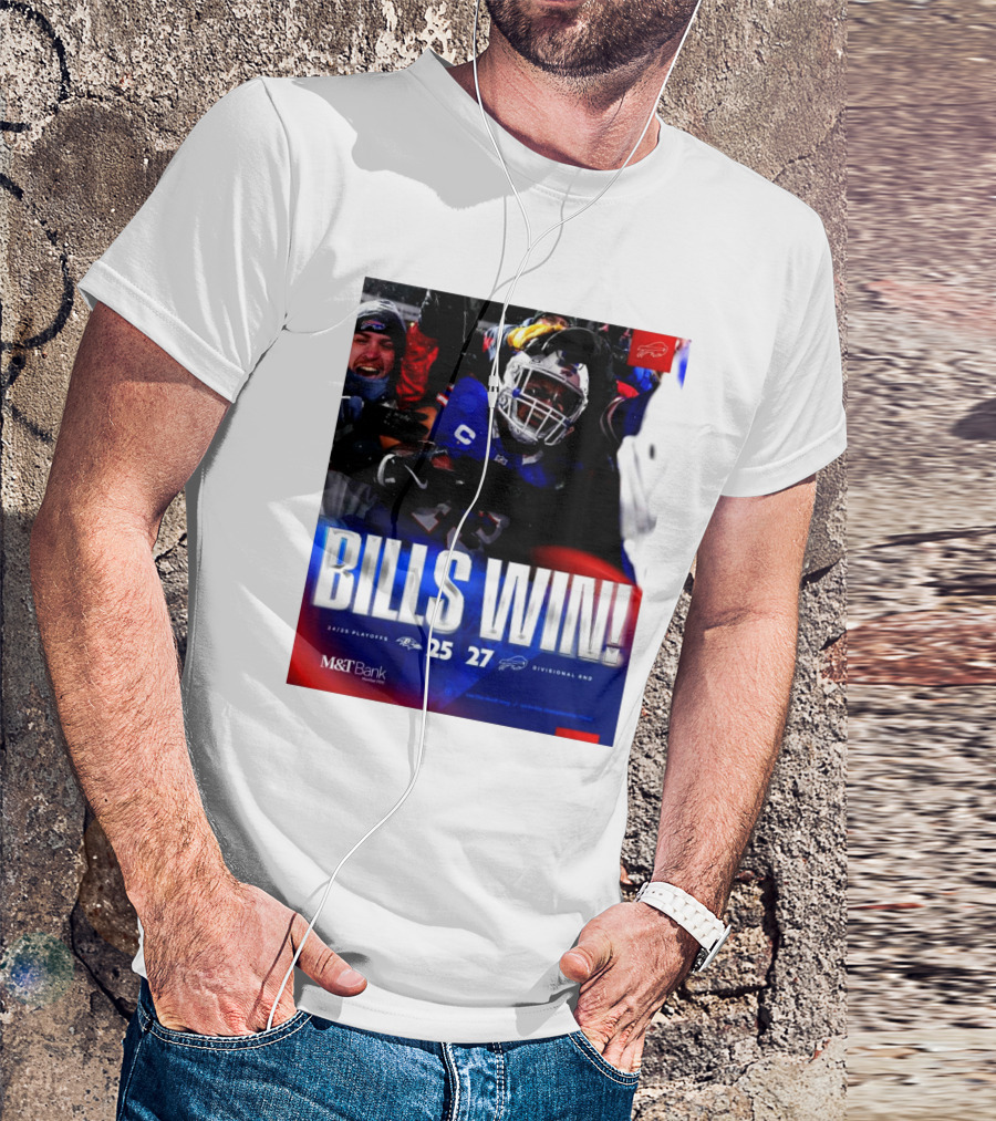 Buffalo Bills Win 27-25 Against Baltimore Ravens Divisional Rnd Playoffs 24/25 T-Shirt