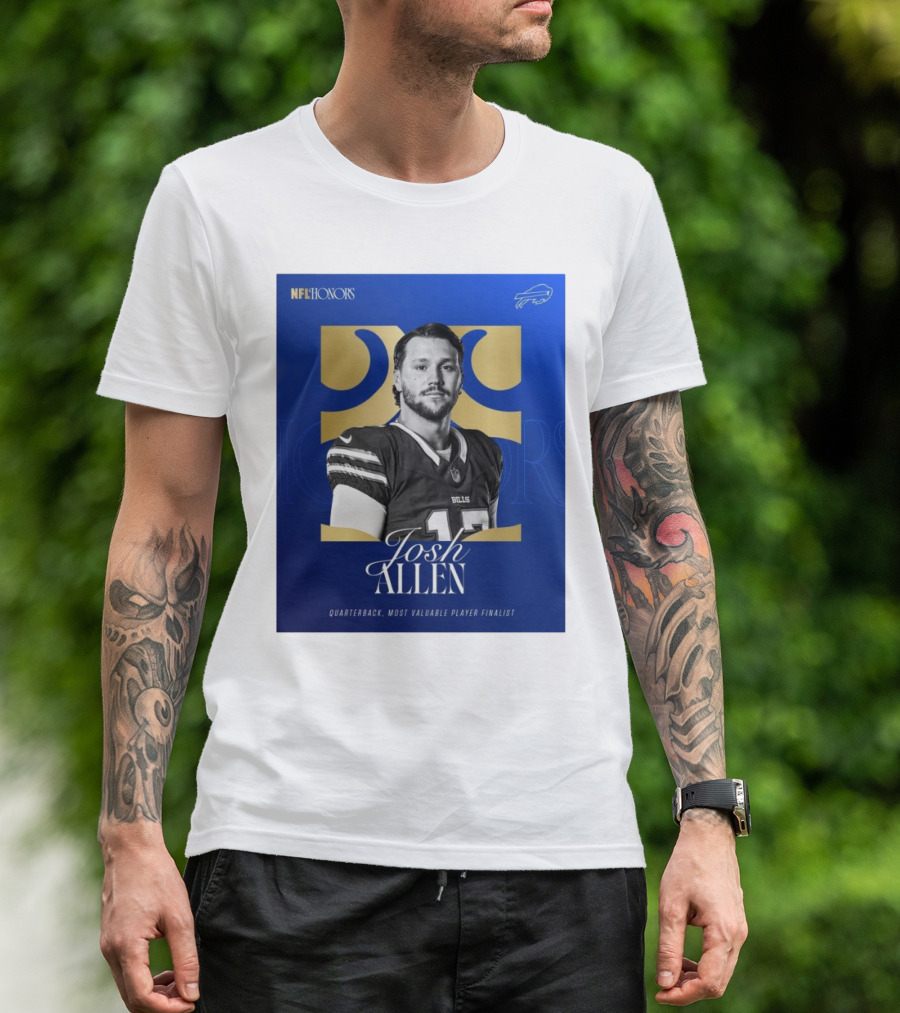 Buffalo Bills Josh Allen NFL Honors Quarterback Most Valuable Player Finalist T-Shirt