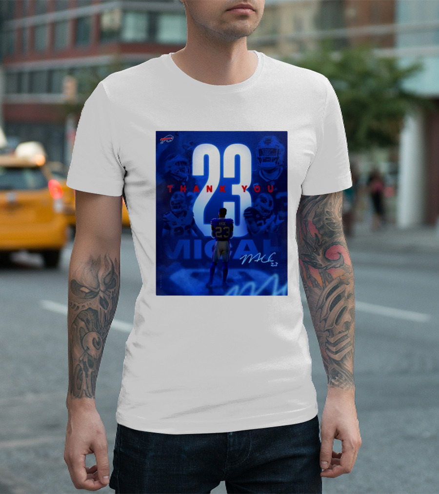 Buffalo Bills Thank You Micah Hyde 23 Signature Go Bills Mafia T-Shirt