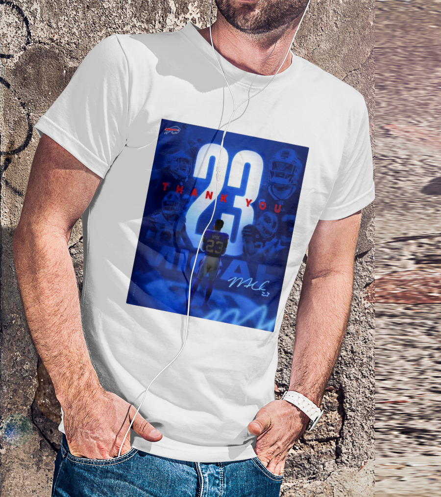 Buffalo Bills Thank You Micah Hyde 23 Signature Go Bills Mafia T-Shirt
