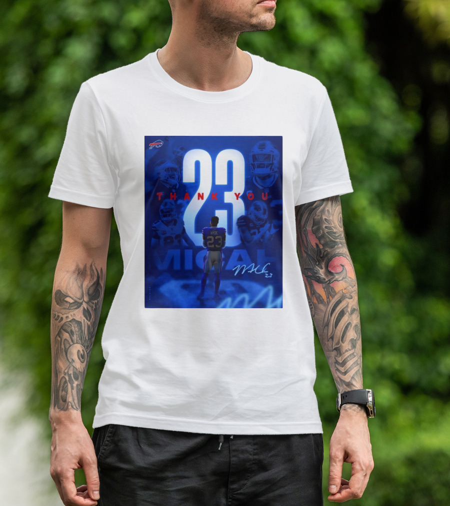 Buffalo Bills Thank You Micah Hyde 23 Signature Go Bills Mafia T-Shirt