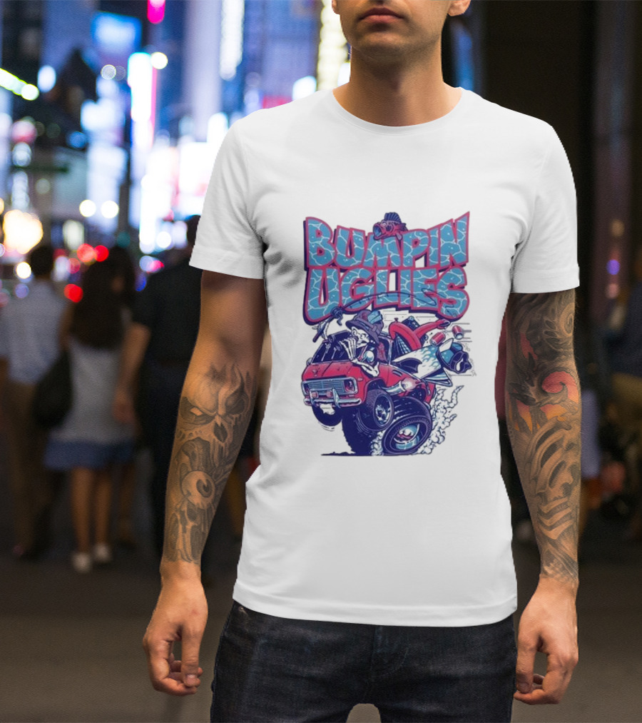 "Bumpin Uglies Red Truck With Fish Cartoon" T-Shirt
