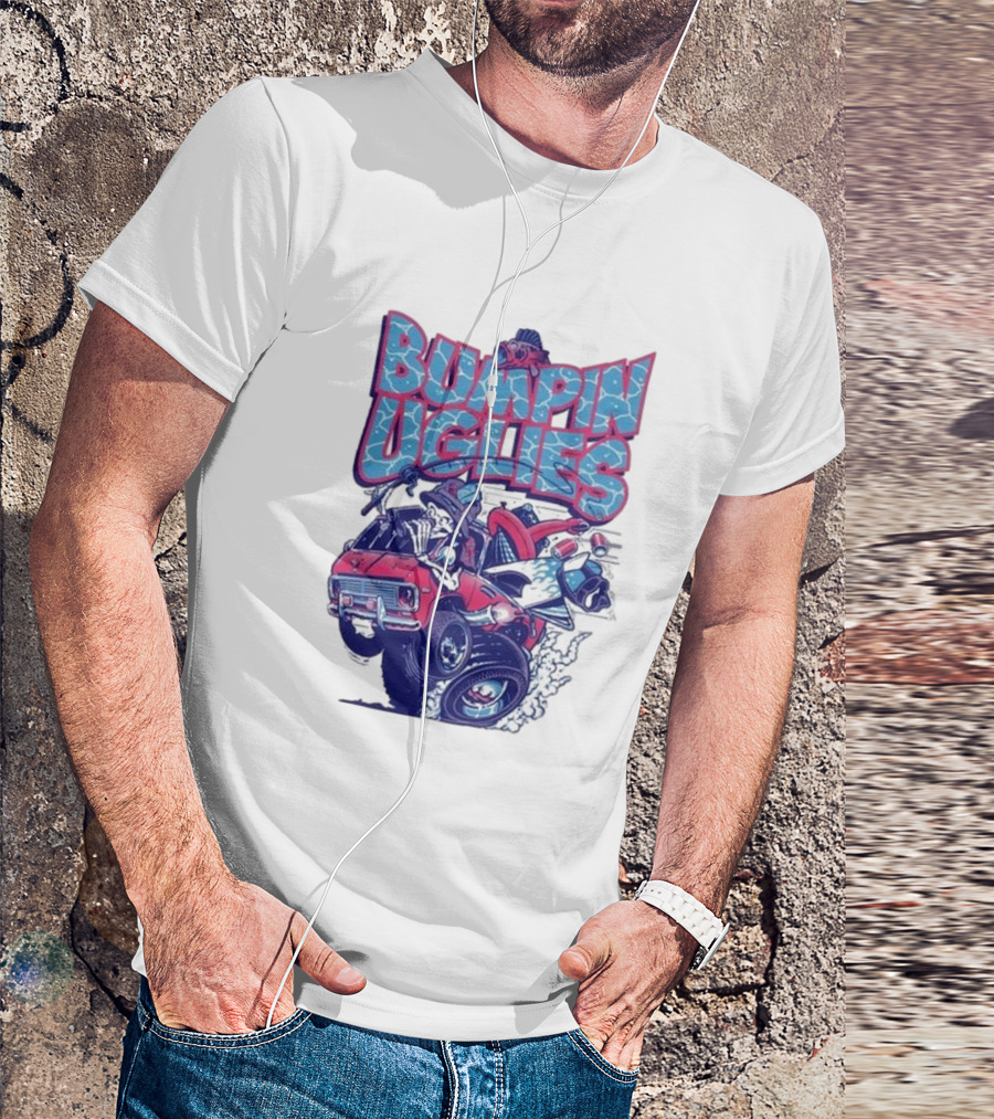 "Bumpin Uglies Red Truck With Fish Cartoon" T-Shirt