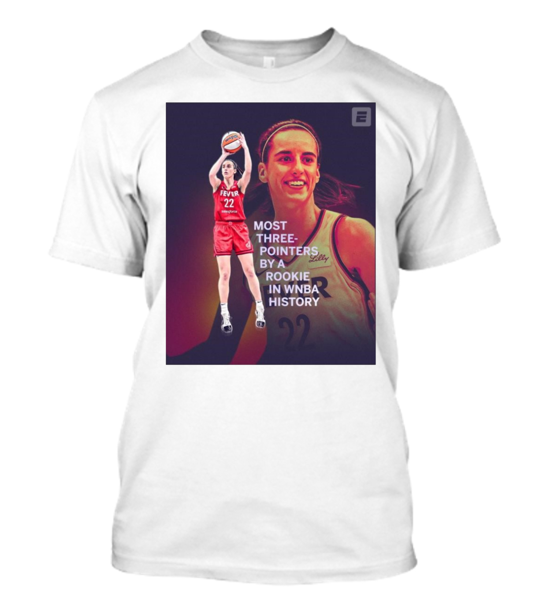 Caitlin Clark Fever 22 Most Three-Pointers By A Rookie In WNBA History T-Shirt