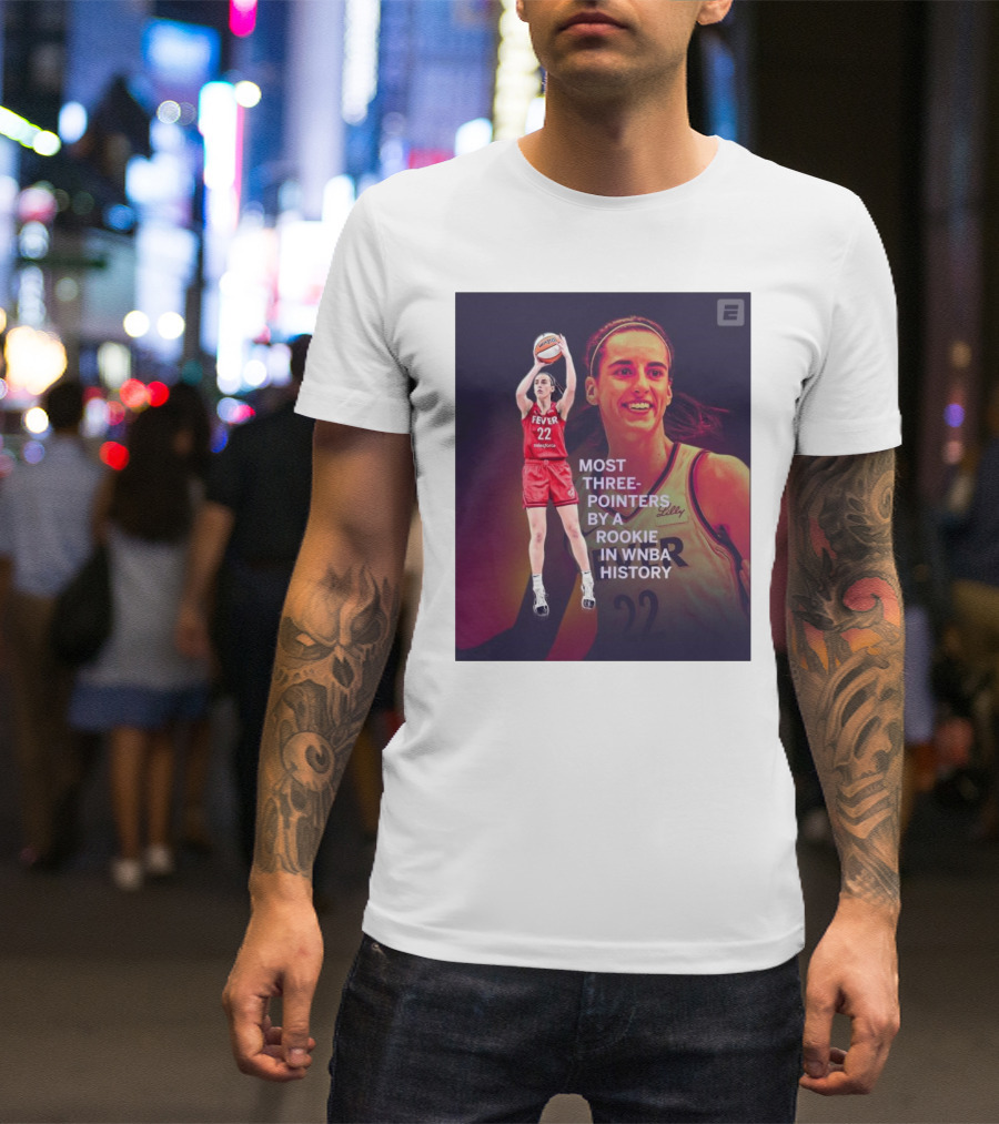 Caitlin Clark Fever 22 Most Three-Pointers By A Rookie In WNBA History T-Shirt