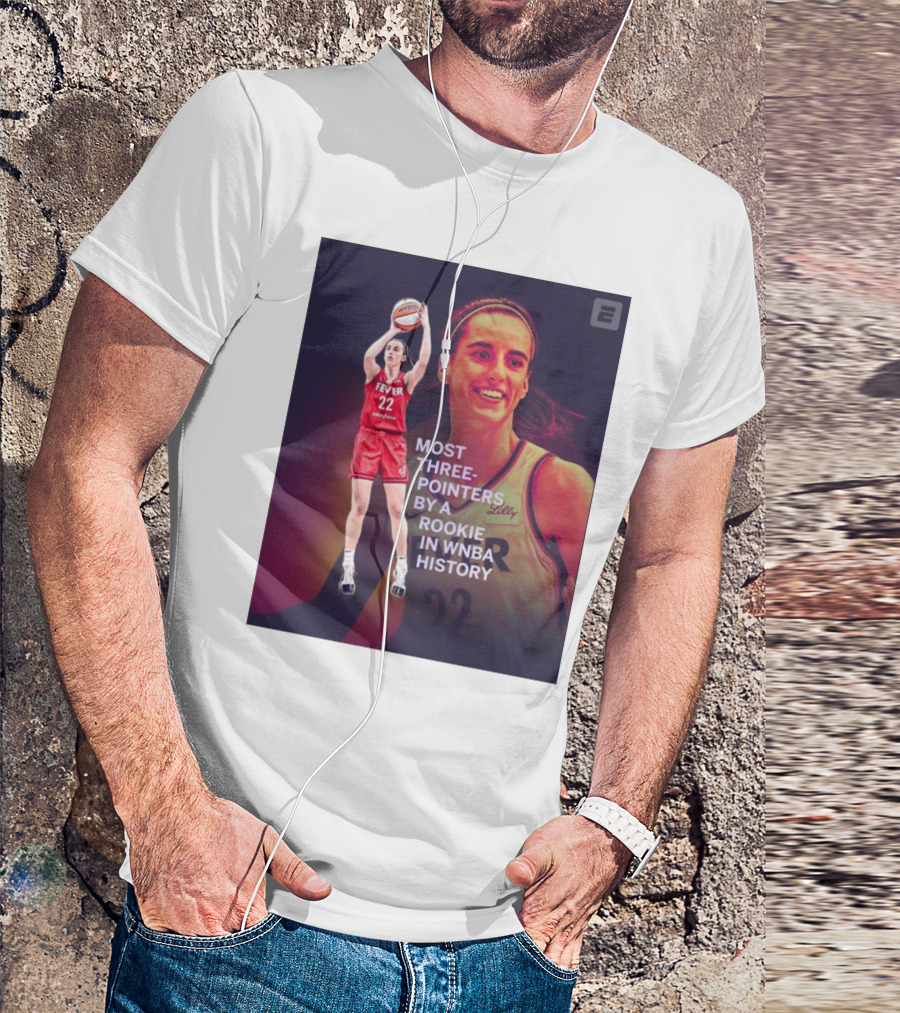 Caitlin Clark Fever 22 Most Three-Pointers By A Rookie In WNBA History T-Shirt