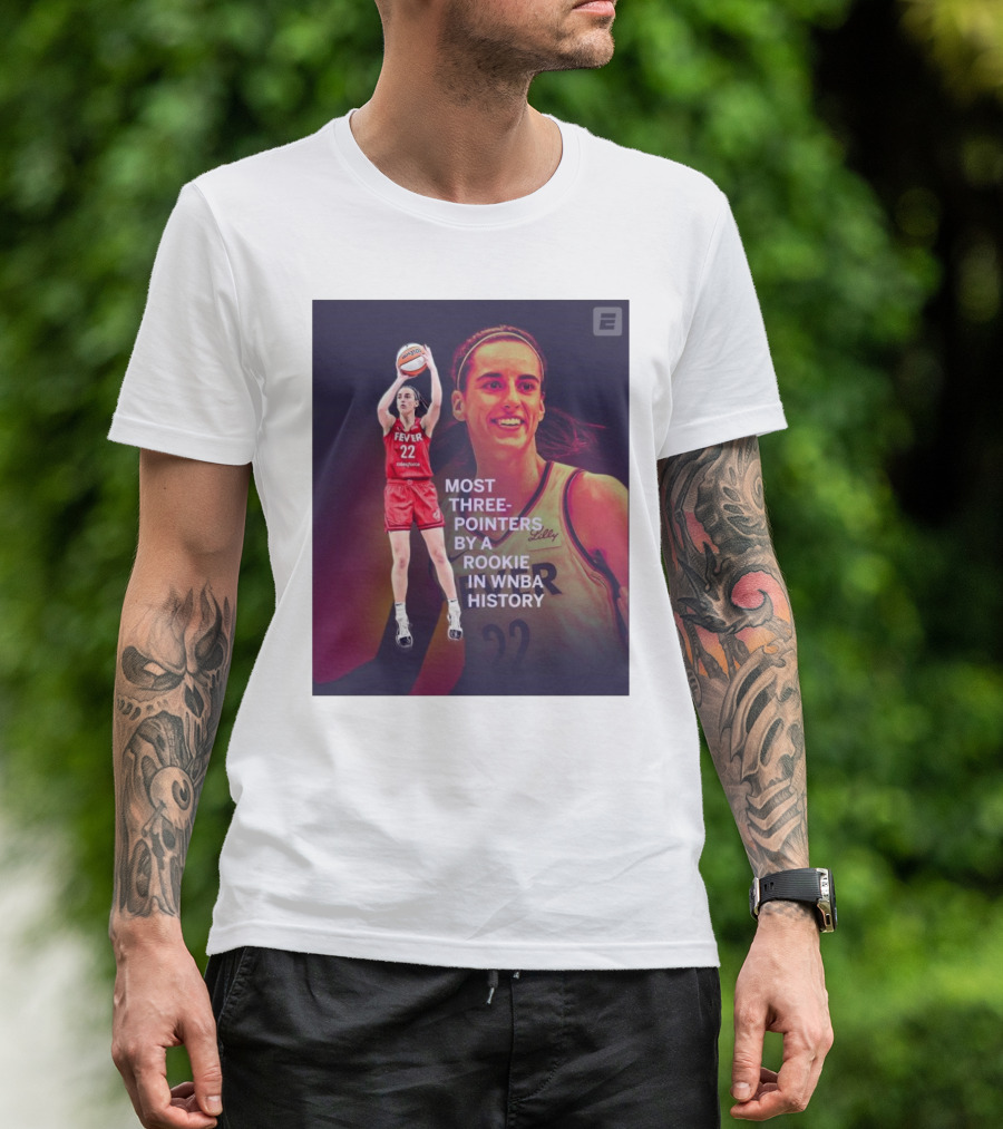 Caitlin Clark Fever 22 Most Three-Pointers By A Rookie In WNBA History T-Shirt