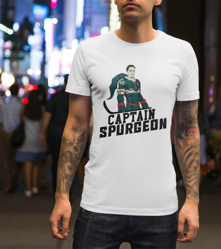 Captain Spurgeon Ice Hockey Superhero T-Shirt