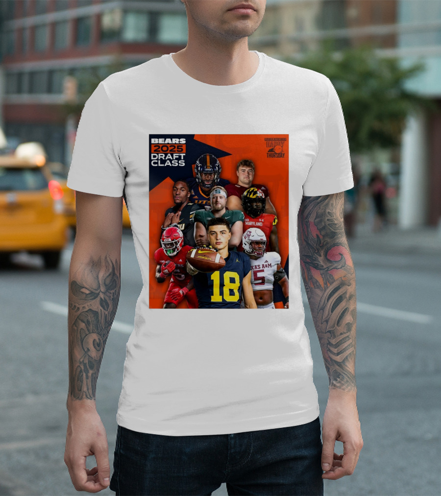 Bears 2025 Draft Class Spiked Refreshers Happy Thursday ZahQuan Frazier Ozzy Trapilo Luther Burden lll T-Shirt