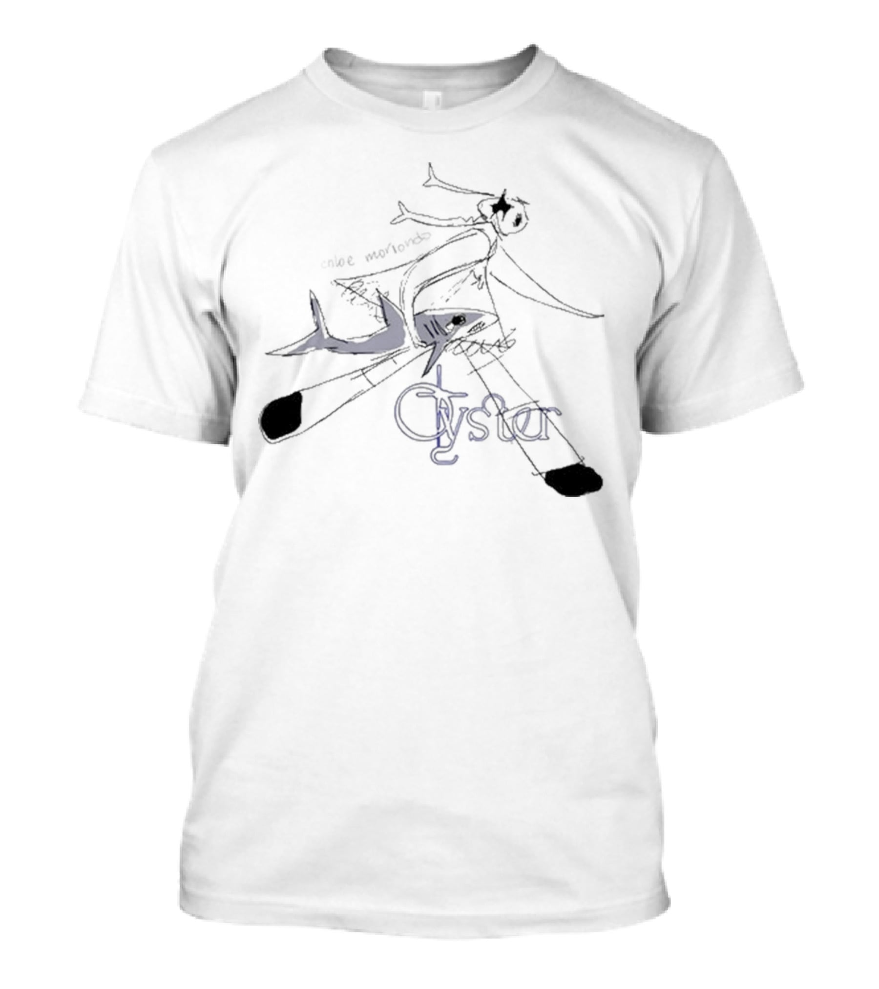 Chloe Moriondo Oyster 2025 Illustrated Fish And Bicycle Art T-Shirt