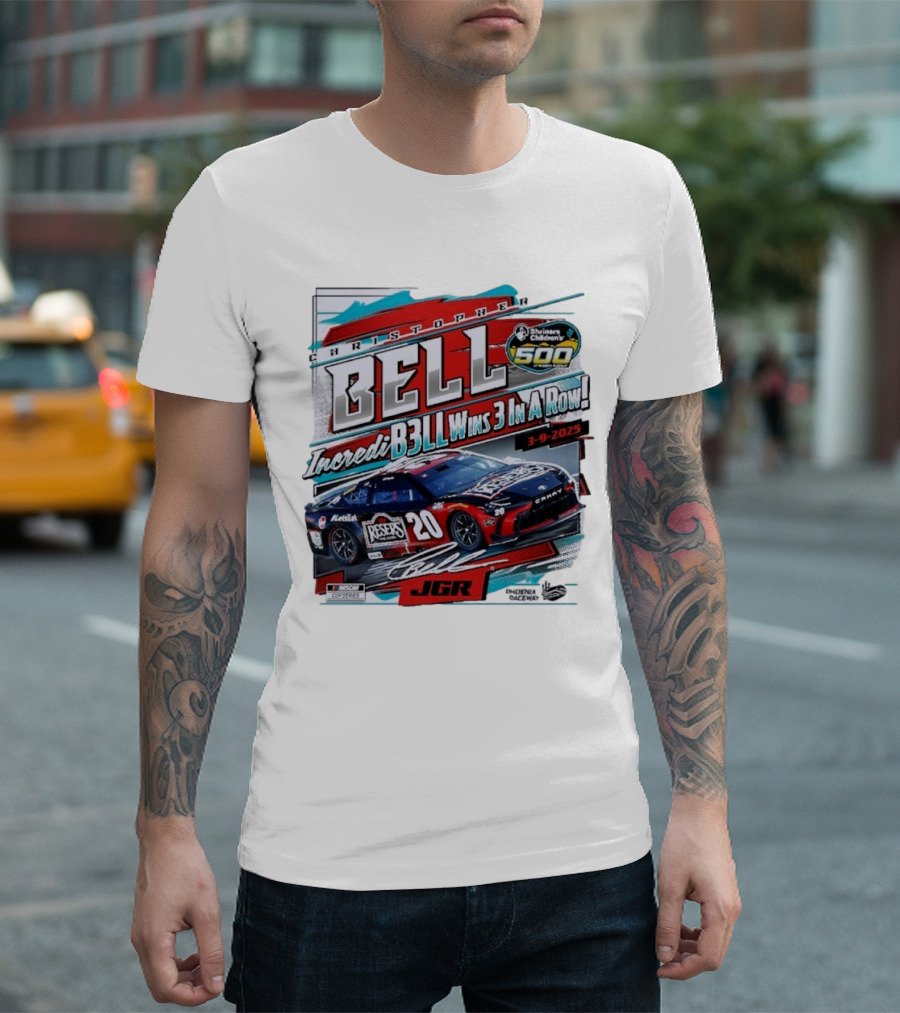 Christopher Bell Wins 3 in a Row Shriners Children’s 500 Race 2025 NASCAR Cup Series JGR T-Shirt