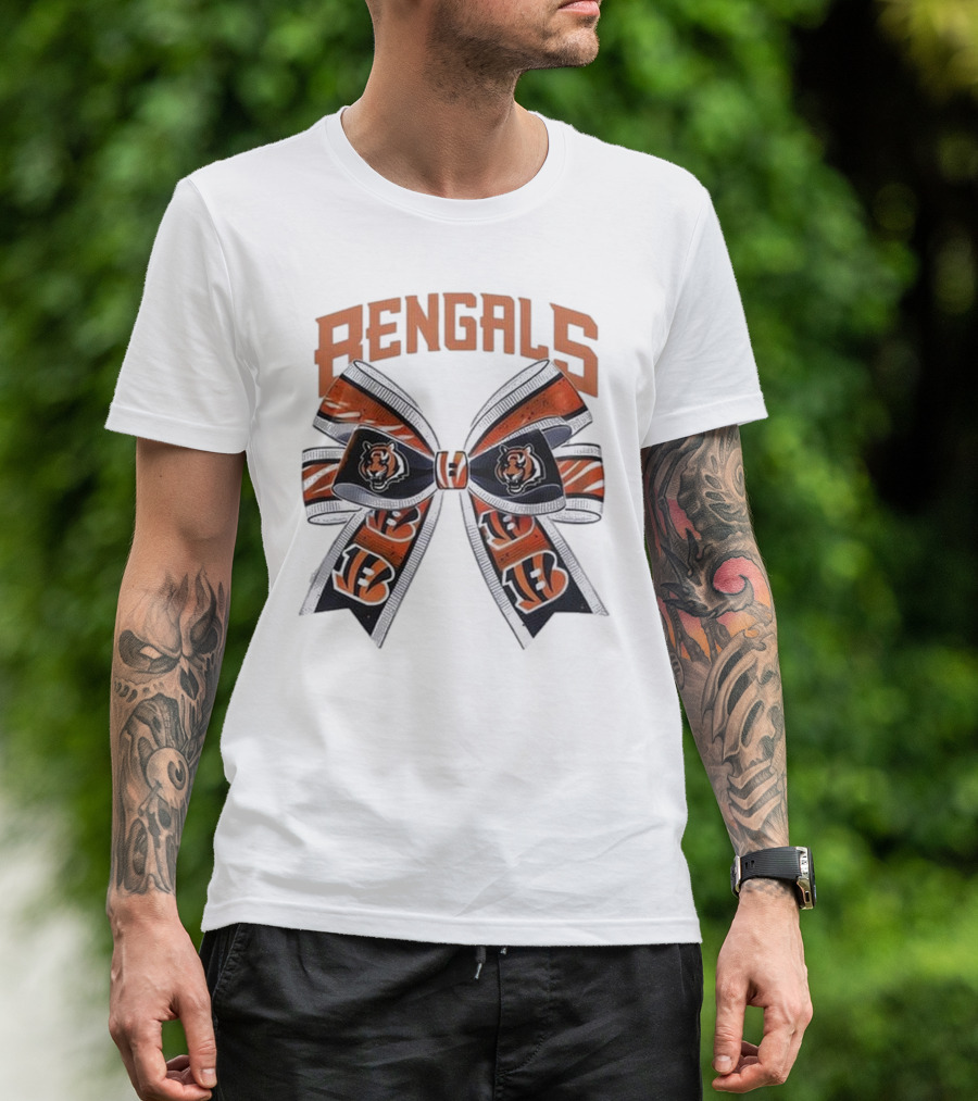 Cincinnati Bengals Bow Featuring Iconic Tiger Logos T-Shirt
